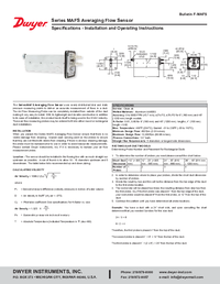 Thumbnail of document Manual - MAFS - Metal Averaging flow Sensor